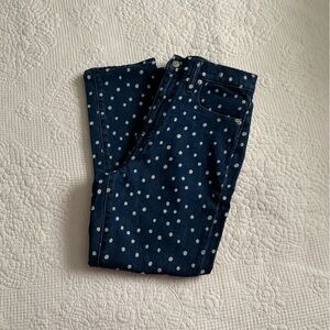 Madewell The High Rise Slim Boyfriend Polka Dot Jean